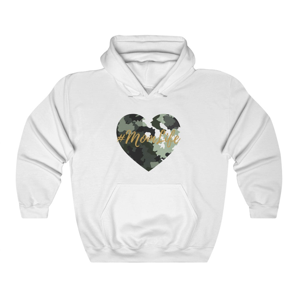 Mom Life Camo Heart Heavy Blend™ Hooded Sweatshirt