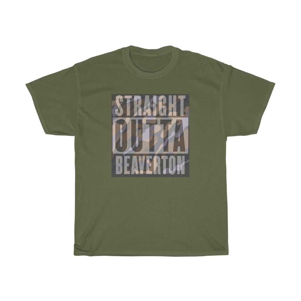 Camo Straight Outta Beaverton Unisex Heavy Cotton Tee