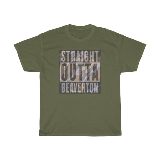 Camo Straight Outta Beaverton Unisex Heavy Cotton Tee