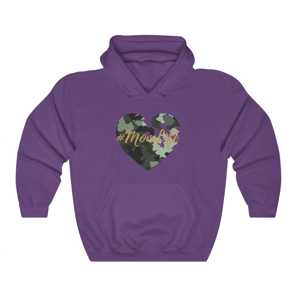 Mom Life Camo Heart Heavy Blend™ Hooded Sweatshirt