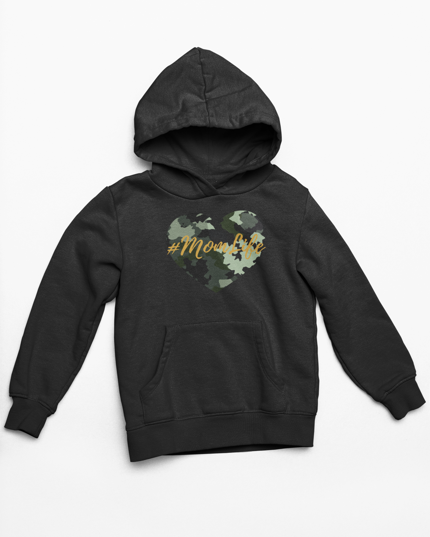 Mom Life Camo Heart Heavy Blend™ Hooded Sweatshirt